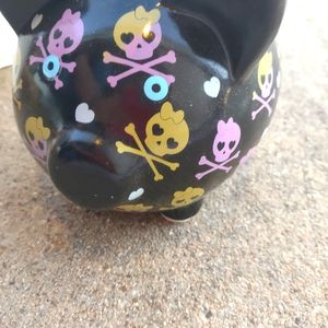 Skull crossbones  piggy bank vintage